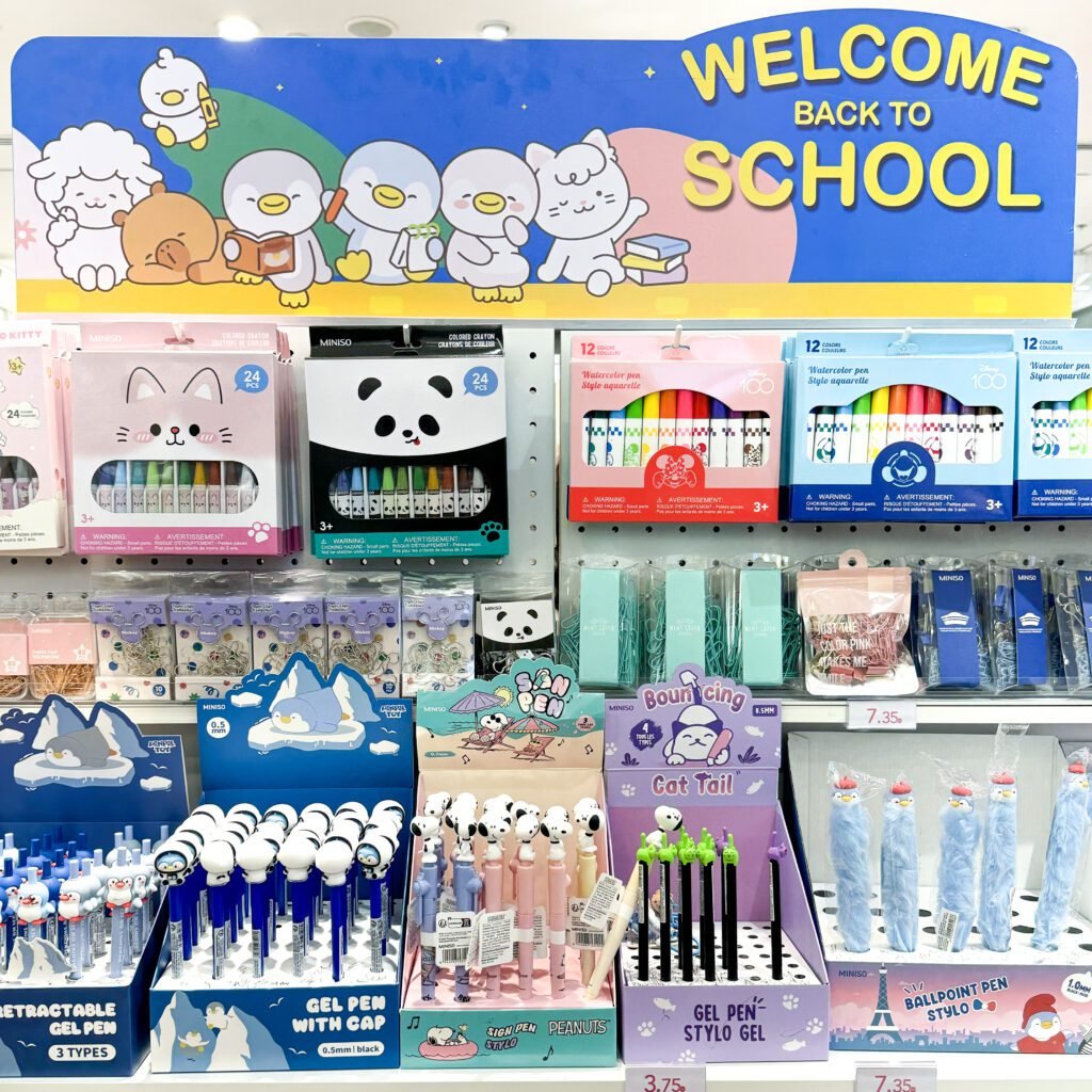 back to school with  miniso uae  cute pens and stationery items